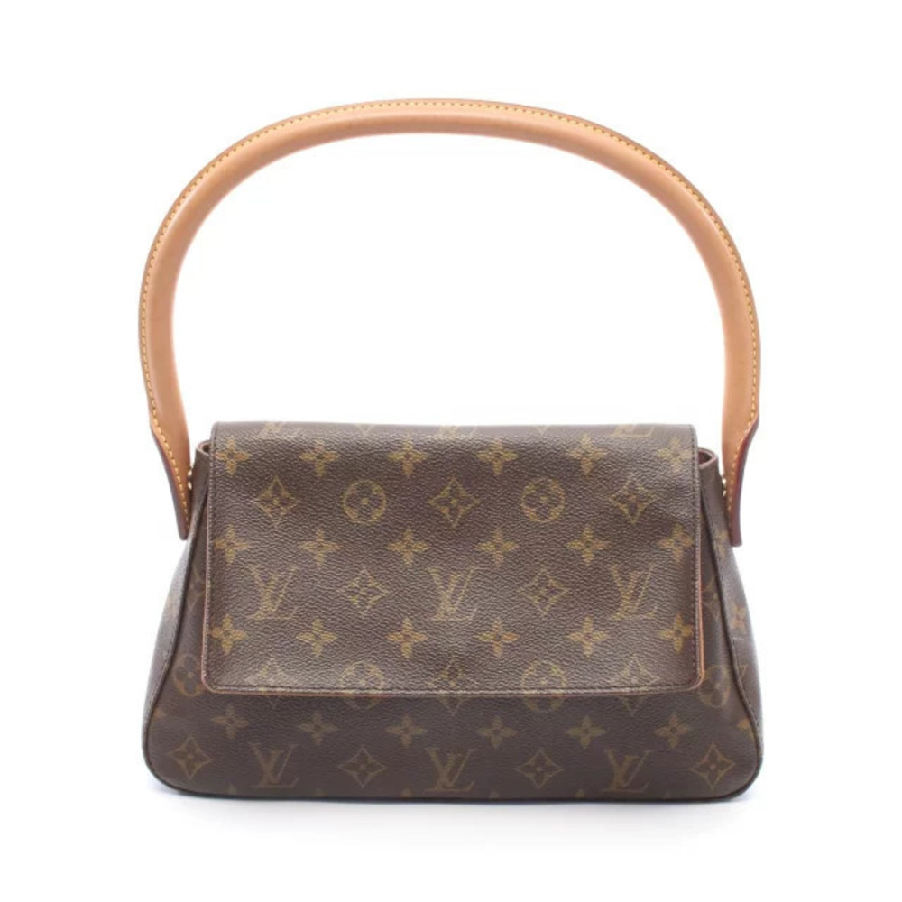 Louis Vuitton Looping Handbag Canvas Leather Monogram Brown